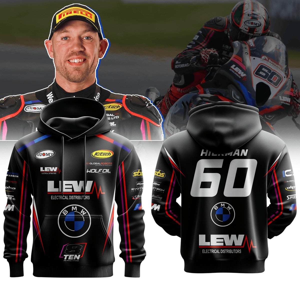 LEW 8TEN Racing BMW Motorrad Premium Hoodie