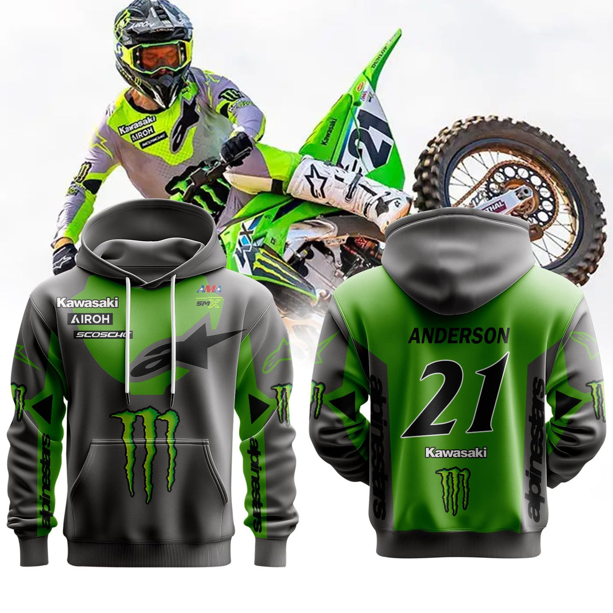 Monster Energy Kawasaki | Jason Anderson Premium Hoodie