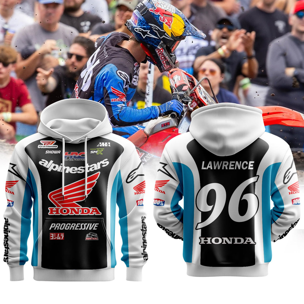 Honda HRC Progressive|Hunter Lawrence Premium Hoodie