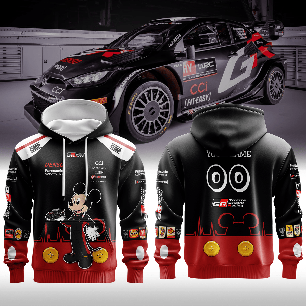 TOYOTA GAZOO RACING WORLD RALLY TEAM II× Mickey Premium 3D Racing Apparel