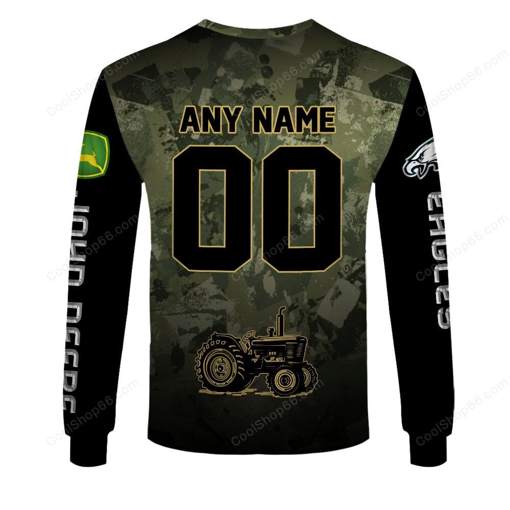 Philadelphia Eagles x John Deere Hoodie | Funny Green Character Premium Hoodie