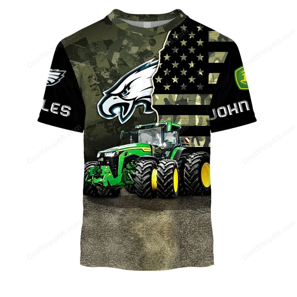 Philadelphia Eagles x John Deere Hoodie | Funny Green Character Premium Hoodie