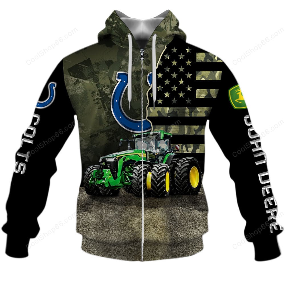 Indianapolis Colts x John Deere Hoodie | Funny Green Character Premium Hoodie