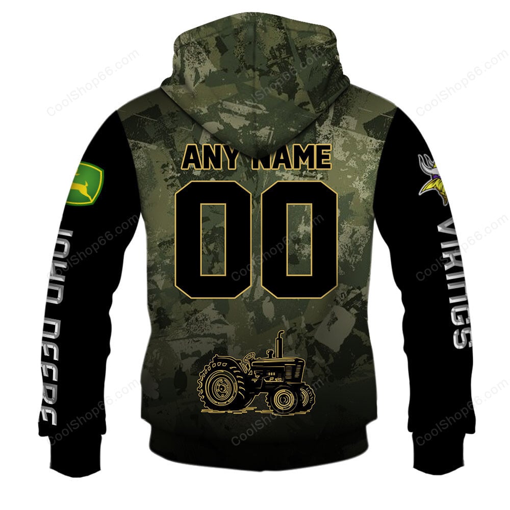 Minnesota Vikings x John Deere Hoodie | Funny Green Character Premium Hoodie