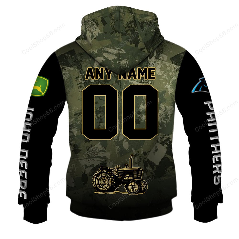 Carolina Panthers x John Deere Hoodie | Funny Green Character Premium Hoodie