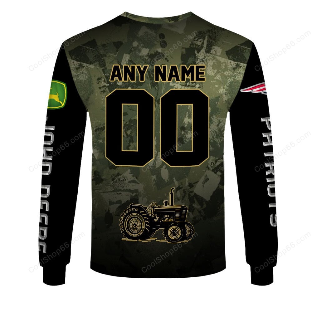 New England Patriots x John Deere Hoodie | Funny Green Character Premium Hoodie