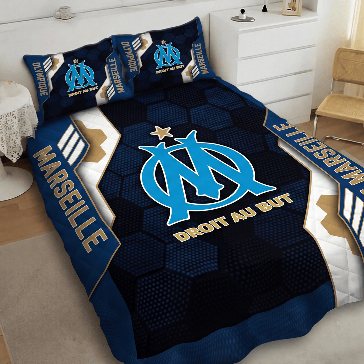 Olympique Marseille Inspired Quilt Set