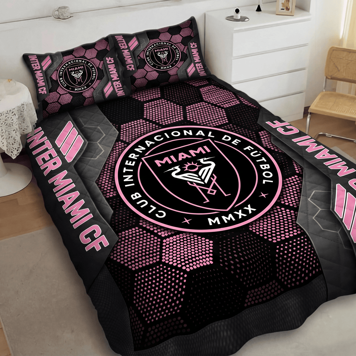 Inter Miami CF Inspired Quilt Set