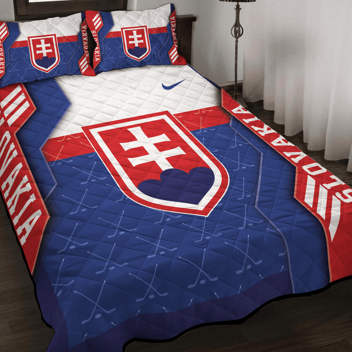 Slovakia Ice Hockey Inspired Quilt Set